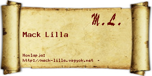 Mack Lilla névjegykártya